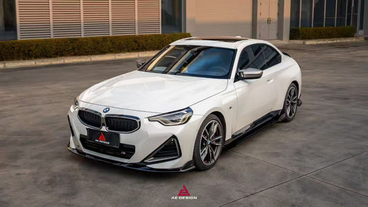 BMW 2 Series M240i 230i (With M-Package Bumper, does not fit base model) G42 2022-ON with Aftermarket Parts - AE Style Front Lip ABS from ArmorExtend