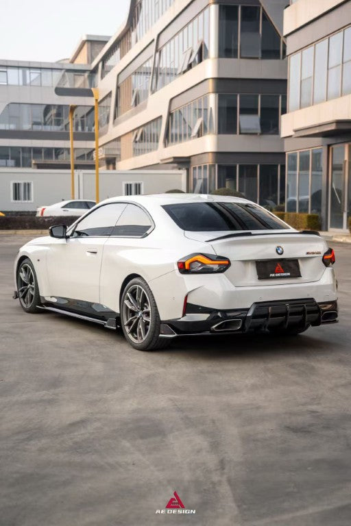 BMW 2 Series M240i 230i (With M-Package Bumper, does not fit base model) G42 2022-ON with Aftermarket Parts - AE Style Rear Diffuser & Canards ABS from ArmorExtend