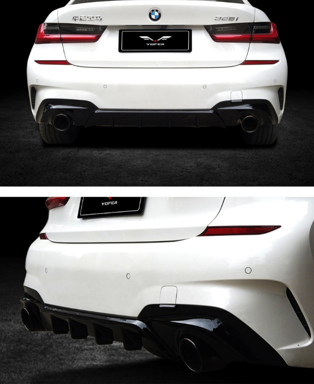 BMW 330i G20 G21 Pre-LCI Aftermarket Parts - Yofer USA Rear Diffuser ...