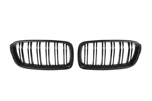 BMW 3 Series M340 340 335 330 328 320 F30 F31 2013 2014 2015 2016 2017 2018 2019 2020 with Aftermarket Parts - Dual Slat Front Kidney Grill Pre-preg Carbon Fiber from Aero Republic