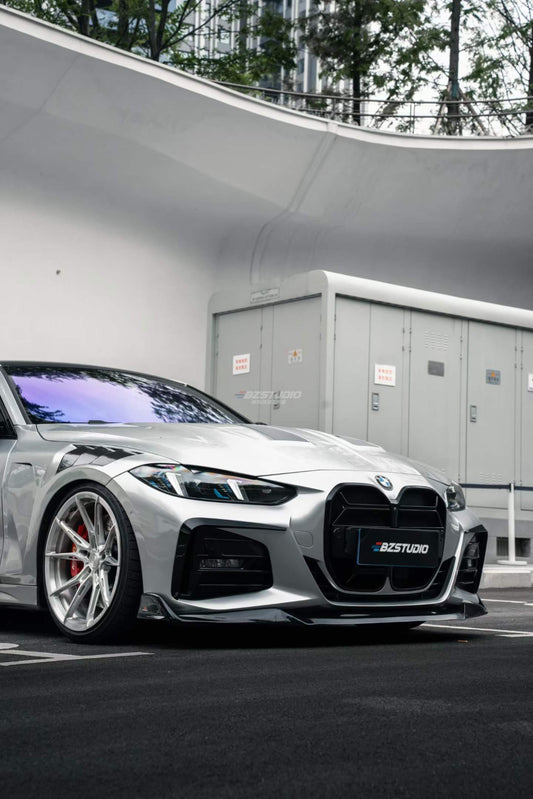 BMW 4 Series M440i 430i (With M-Package Bumper, does not fit base model) G22 G23 2020-ON with Aftermarket Parts - Plustic Series Front Lip ABS from ArmorExtend