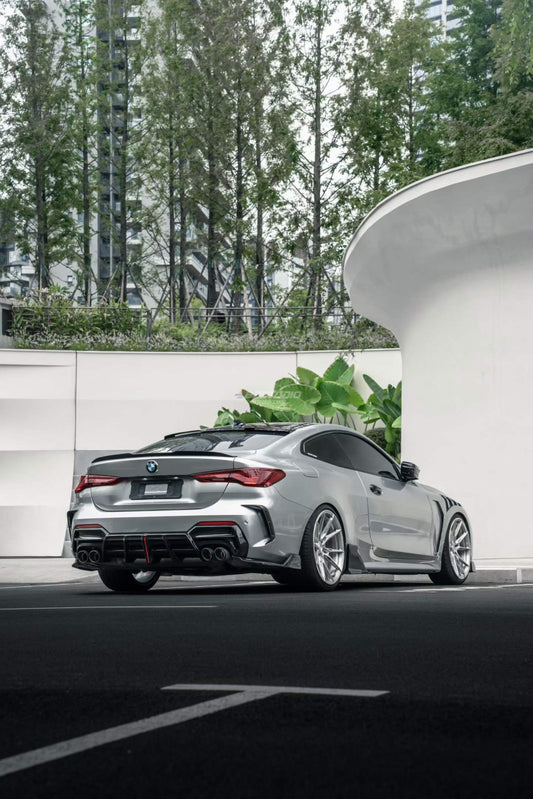 BMW 4 Series M440i 430i (With M-Package Bumper, does not fit base model) G22 G23 2020-ON with Aftermarket Parts - Plustic Series Rear Diffuser ABS from ArmorExtend
