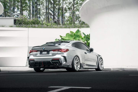 BMW 4 Series M440i 430i (With M-Package Bumper, does not fit base model) G22 G23 2020-ON with Aftermarket Parts - Plustic Series Rear Diffuser ABS from ArmorExtend