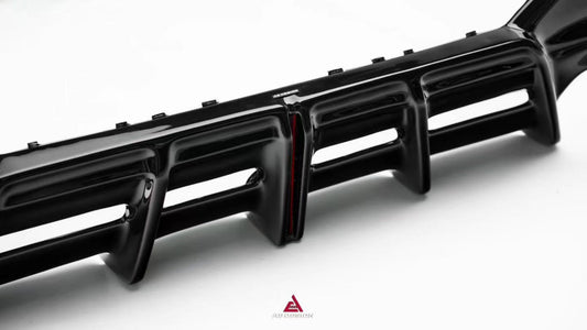 BMW 4 Series M440i 430i (With M-Package Bumper, does not fit base model) G22 G23 2020-ON with Aftermarket Parts - Plustic Series Rear Diffuser ABS from ArmorExtend