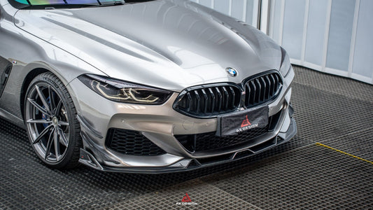 BMW 8 Series M850i 840i (With M-Package Bumper) G14 G15 G16 2018 2019 2020 2021 2022 2023 2024 with Aftermarket Parts - AE Style Front Lip Carbon Fiber from ArmorExtend 