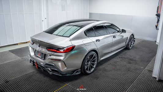 BMW 8 Series M850i 840i (With M-Package Bumper) G14 G15 G16 2018 2019 2020 2021 2022 2023 2024 with Aftermarket Parts - AE Rear Diffuser & Canards Carbon Fiber from ArmorExtend