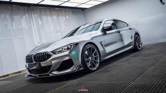 BMW 8 Series M850i 840i (With M-Package Bumper) G14 G15 G16 2018 2019 2020 2021 2022 2023 2024 with Aftermarket Parts - AE Style Front Lip Carbon Fiber from ArmorExtend 