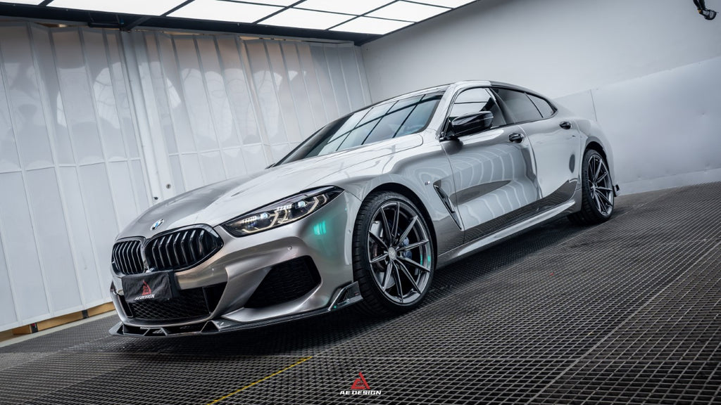 BMW 8 Series M850i 840i (With M-Package Bumper) G14 G15 G16 2018-ON with Aftermarket Parts - AE Style Carbon Fiber Front Lip from ArmorExtend