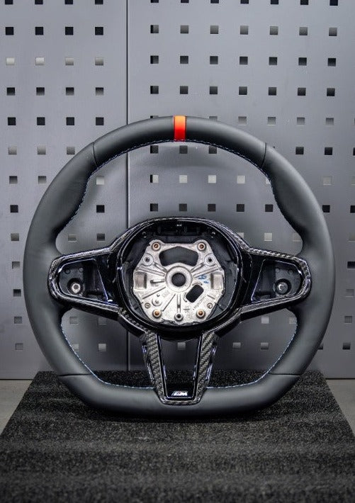 BMW M2 & M2C G87 2023 2024 with Aftermarket Parts - AE Style Steering Wheel Carbon Fiber & Black Leather from ArmorExtend