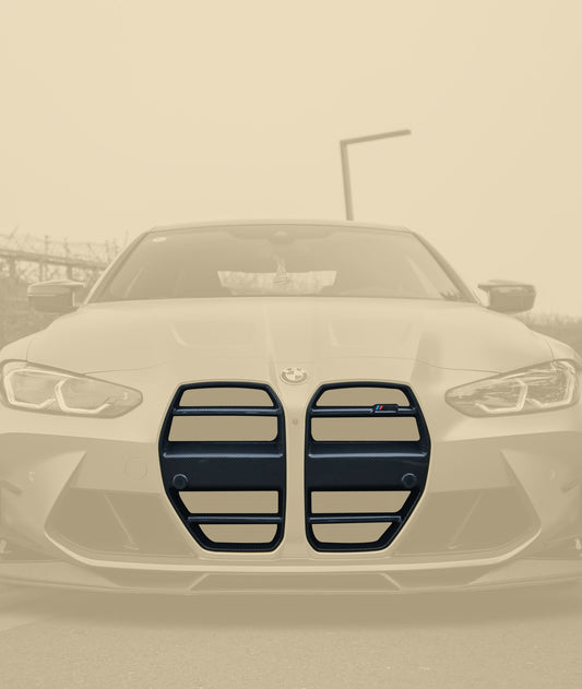 BMW M3 M3C M3CS G80 G81 2021-ON & M4 M4C M4CS G82 G83 2021-ON with Aftermarket Parts - ST Style Front Kidney Grill Pre-preg Carbon Fiber from ArmorExtend