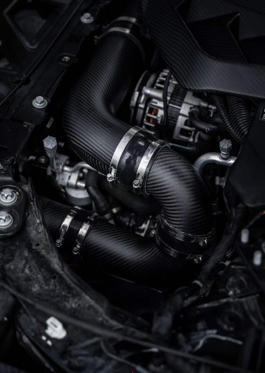 BMW M3 G80 G81 & M4 G82 G83 2021-ON with Aftermarket Parts - ART Style Air Intake Dry Pre-preg Carbon Fiber from ArmorExtend