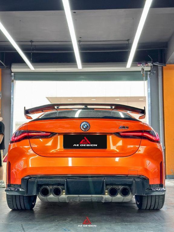 BMW M4 G82 2021-ON & 4 Series G22 430i M440i 2020-ON with Aftermarket Parts - ART V3 Style Carbon Fiber Rear Wing from  ArmorExtend 