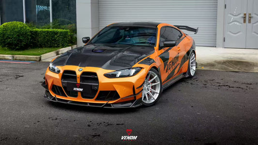 BMW M3 G80 G81 2021-ON & M4 G82 G83 2021-ON with Aftermarket Parts - Venom Sport Series Style Front Lip Dry Pre-preg Carbon Fiber from ArmorExtend