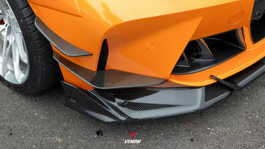 BMW M3 G80 G81 2021-ON & M4 G82 G83 2021-ON with Aftermarket Parts - Venom Sport Series Style Front Canards Dry Pre-preg Carbon Fiber from ArmorExtend