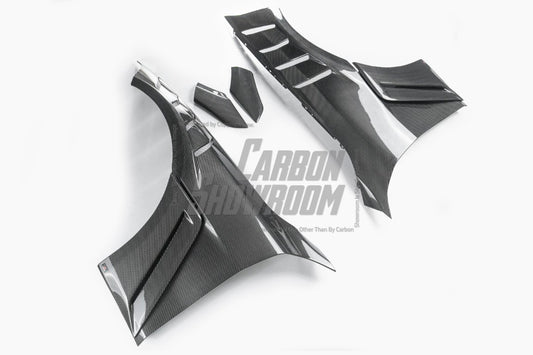 BMW M4 / M4C / M4CS G82 G83 2021-ON with Aftermarket Parts - ART Widebody Front Fenders Dry Pre-preg Carbon Fiber from ArmorExtend