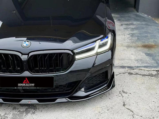 BMW 5 Series M550i 540i (With M-Package Bumper) G30 G31 LCI 2021 2022 2023 2024 with Aftermarket Parts - Plustic Style Front Lip ABS from ArmorExtend