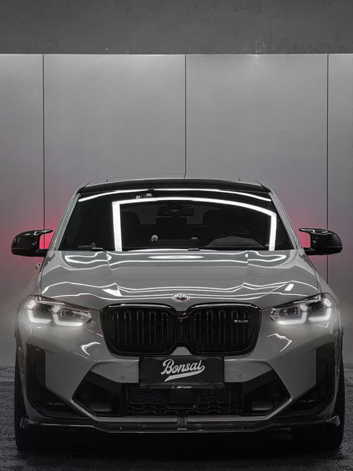 BMW X3M X3MC F97 LCI 2022-ON & X4M X4MC F98 LCI 2022-ON with Aftermarket Parts - Front Lip Pre-preg Carbon Fiber from Karbel Carbon