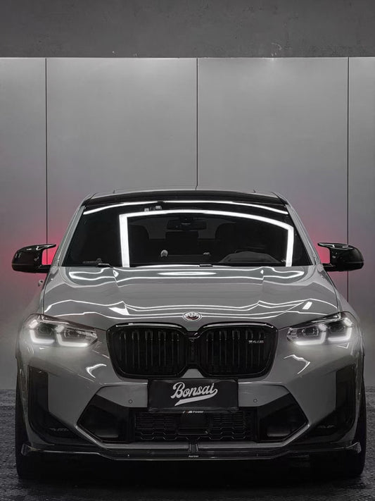 BMW X3M X3MC F97 LCI 2022-ON & X4M X4MC F98 LCI 2022-ON with Aftermarket Parts - Upper Valences Pre-preg Carbon Fiber from Karbel Carbon