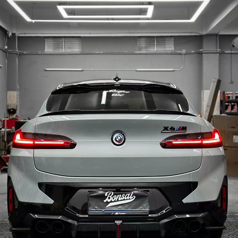 BMW X4M X4MC F98 (Fits Both Pre-LCI & LCI) 2019-ON & X4 G02 (Fits Both Pre-LCI & LCI) 2019-ON with Aftermarket Parts - Rear Spoiler Pre-preg Carbon Fiber from Karbel Carbon