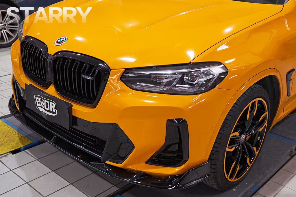 BMW X3 s/x Drive 30i (with M-Package Bumper) & M40i G01 LCI 2022-ON & X4 xDrive 30i (with M-Package Bumper) & M40i G02 LCI 2022-ON with Aftermarket Parts - ABS Plustic Style Front Lip from ArmorExtend