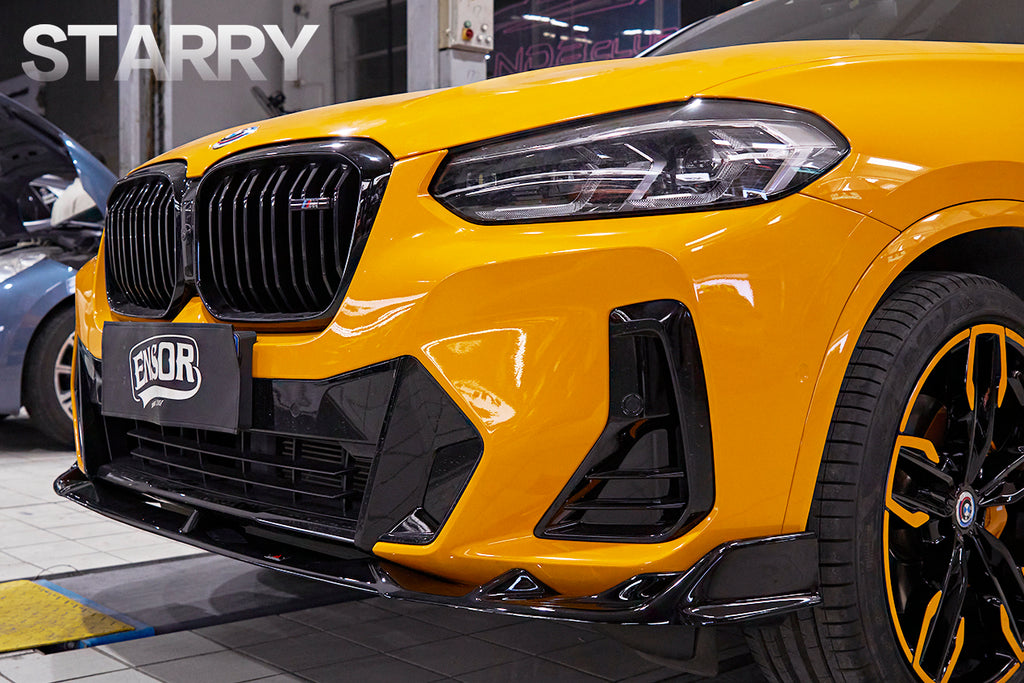 BMW X3 s/x Drive 30i (with M-Package Bumper) & M40i G01 LCI 2022-ON & X4 xDrive 30i (with M-Package Bumper) & M40i G02 LCI 2022-ON with Aftermarket Parts - ABS Plustic Style Front Lip from ArmorExtend