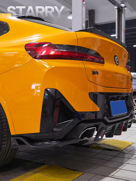 BMW X4 xDrive 30i (with M-Package Bumper) & M40i G02 LCI 2022 2023 2024 with Aftermarket Parts - AE Style Diffuser & Canards Carbon Fiber from ArmorExtend