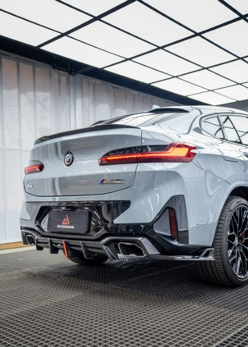 BMW X4 xDrive 30i & M40i G02 LCI 2022-ON with Aftermarket Parts - AE Style Carbon Fiber Diffuser & Canards from ArmorExtend