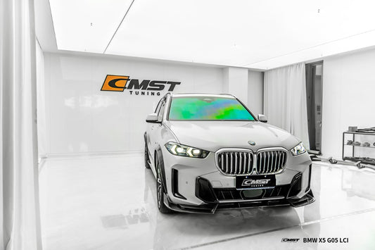 BMW X5 G05 LCI 2024-ON with Aftermarket Parts - Front Lip Pre-preg Carbon Fiber from CMST Tuning