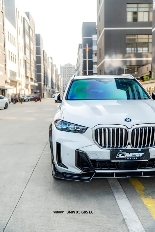 BMW X5 G05 LCI 2024-ON with Aftermarket Parts - Front Lip Pre-preg Carbon Fiber from CMST Tuning