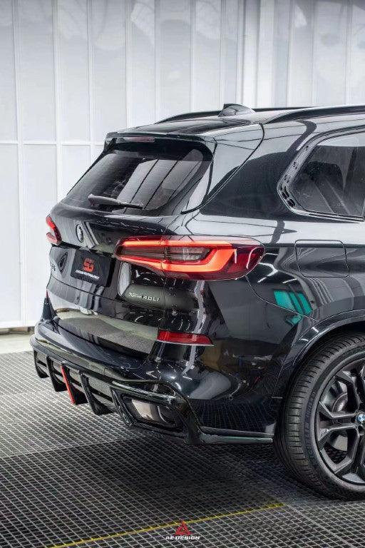 BMW X5 G05 M50i X/S Drive 40i (with M-Package) (Fits Both Pre-LCI & LCI) 2019-ON with Aftermarket Parts - AE Style Carbon Fiber Rear Diffuser & Canards from ArmorExtend