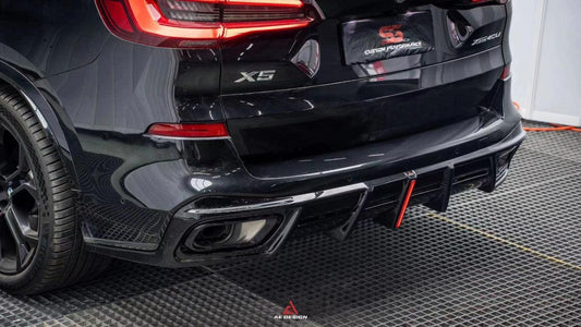 BMW X5 G05 M50i X/S Drive 40i (with M-Package) (Fits Both Pre-LCI & LCI) 2019 2020 2021 2022 2023 2024 with Aftermarket Parts - AE Style Rear Diffuser & Canards PP from ArmorExtend