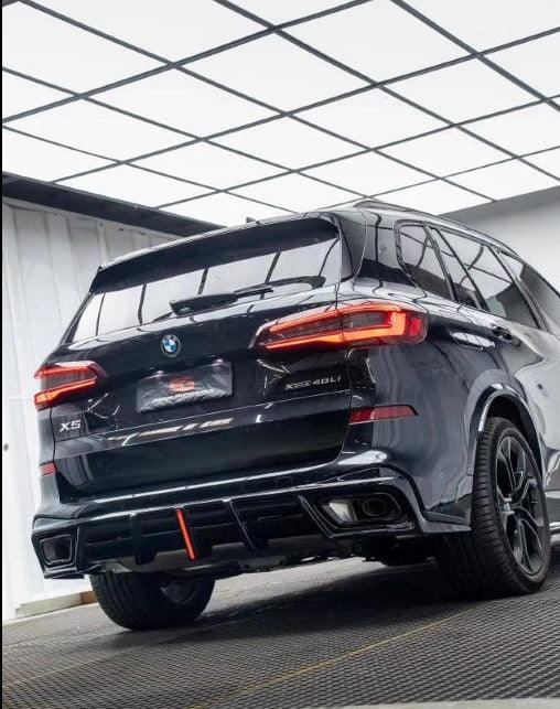 BMW X5 G05 M50i X/S Drive 40i (with M-Package) (Fits Both Pre-LCI & LCI) 2019-ON with Aftermarket Parts - AE Style Carbon Fiber Rear Diffuser & Canards from ArmorExtend