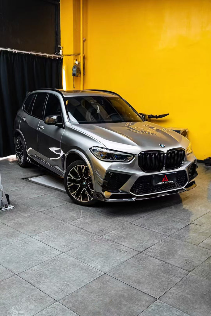 BMW X5M X5MC F95 Pre-LCI 2020-2023 with Aftermarket Parts - AE Style Carbon Fiber Front Canards from ArmorExtend