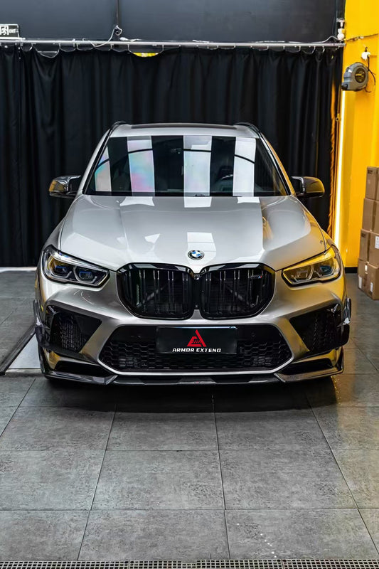 BMW X5M X5MC F95 Pre-LCI 2020 2021 2022 2023 with Aftermarket Parts - AE Style Front Canards Carbon Fiber from ArmorExtend