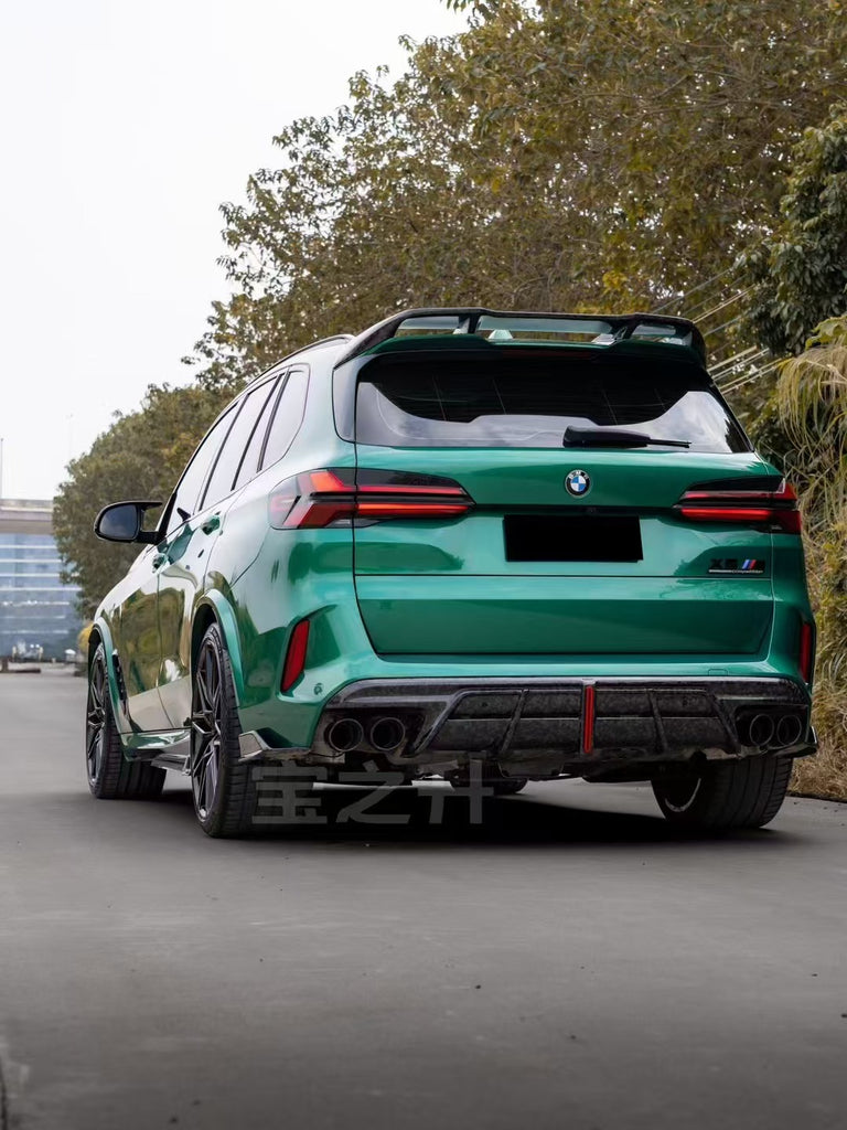 BMW X5M X5MC F95 & X6M X6MC F96 (Fits Both Pre-LCI & LCI) 2020-ON With Aftermarket Parts - AE V2 Style Carbon Fiber Rear Diffuser & Canards from ArmorExtend