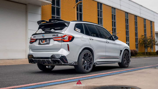 BMW X3M X3MC F97 (Fits Both Pre-LCI & LCI) 2019 2020 2021 2022 2023 2024 with Aftermarket Parts - AE Style Rear Roof Spoiler Carbon Fiber from ArmorExtend