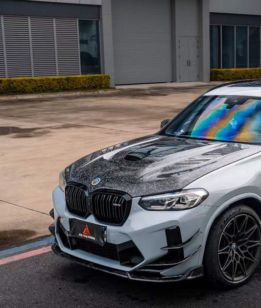 BMW X3M X3MC F97 LCI 2022 2023 2024 2025 & X4M X4MC F98 LCI 2022 2023 2024 2025 with Aftermarket Parts - ART V2 Front Lip Dry Pre-preg Carbon Fiber from ArmorExtend