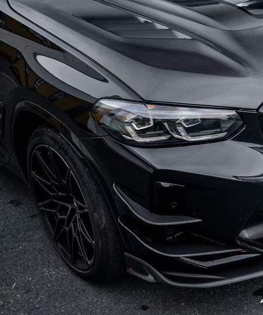 BMW X3M X3MC F97 LCI 2022 2023 2024 & X4M X4MC F98 LCI 2022 2023 2024 2025 with Aftermarket Parts - ART V2 Front Canards Carbon Fiber from ArmorExtend