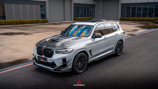 BMW X3M X3MC F97 LCI 2022 2023 2024 & X4M X4MC F98 LCI 2022 2023 2024 2025 with Aftermarket Parts - ART V2 Front Canards Carbon Fiber from ArmorExtend