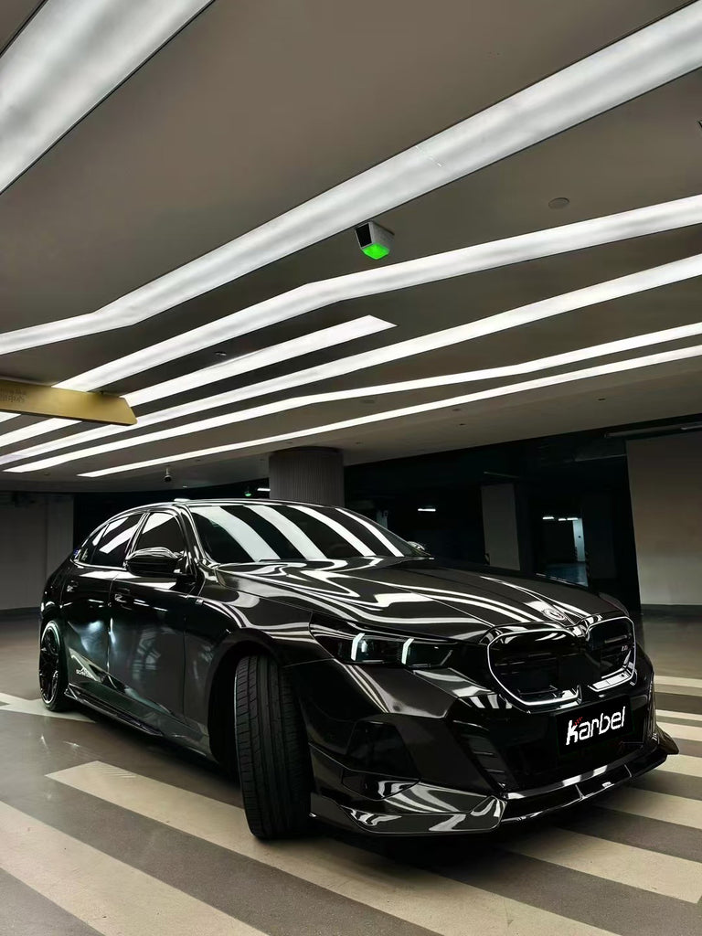 BMW i5 xDrive40 / i5 eDrive40 (with M-package bumper, does not fit base mode) / i5 M60 G60 G61 2024-ON & 5 Series 540i xDrive / 530i xDrive / 530i (with M-package bumper, does not fit base model) / 550e xDrive G60 G61 2024-ON with Aftermarket Parts - V2 Style Pre-preg Carbon Fiber Front Canards from Karbel Carbon