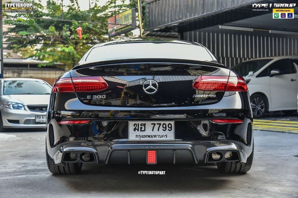 Mercedes Benz E-Class E53 E550 E450 E400 C238 A238 2018-2023 with Aftermarket Parts - Rear Diffuser (Exhaust Tips Included) Carbon Fiber / FRP from CMST Tuning
