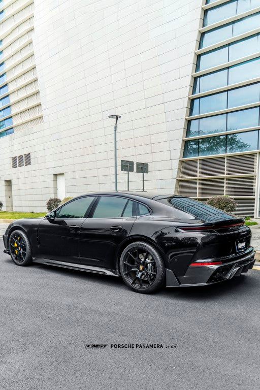 Porsche Panamera 976 Base 4 4S E-Hybird 2024 (suitable for GTS and Turbo if active spoiler is deactivated) with Aftermarket Parts - Rear Spoiler FRP / Pre-preg Carbon Fiber from CMST Tuning
