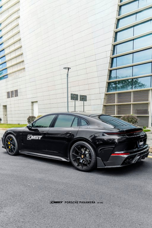 Porsche Panamera 976 Base 4 4S E-Hybird 2024 (suitable for GTS and Turbo if active spoiler is deactivated) with Aftermarket Parts - Rear Spoiler FRP / Pre-preg Carbon Fiber from CMST Tuning
