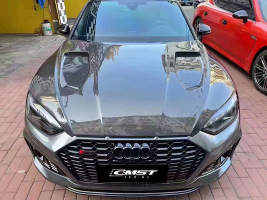 Audi S5 A5 S-line (with s-line bumper, does not base model) B9 2017 2018 2019 & RS5 B9 2018 2019 with Aftermarket Parts - Front Lip Carbon Fiber from CMST Tuning