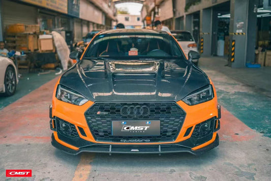 Audi S5 A5 S-line (with s-line bumper, does not base model) B9 2017 2018 2019 & RS5 B9 2018 2019 with Aftermarket Parts - Front Lip Carbon Fiber from CMST Tuning