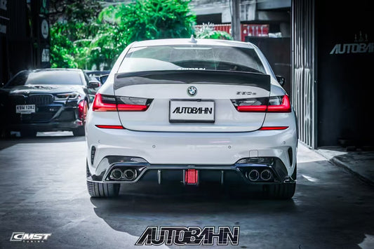 BMW 3 Series 330i M340i G20 G21 Pre-LCI 2020 2021 2022 (fitment for 330i requires M-Sport package bumper) with Aftermarket Parts - Rear Diffuser Carbon Fiber / FRP from CMST Tuning