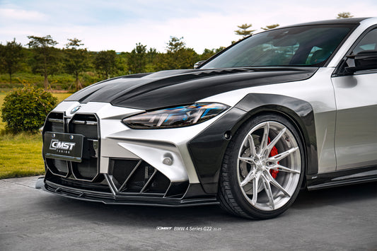 BMW 4 Series M440 430 G22 G23 2020-ON & 4 Series M440 430 G26 2020-ON with Aftermarket Parts - HORIZON Front Bumper & Gill Carbon Fiber / FRP from CMST Tuning
