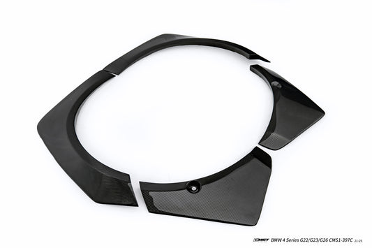 BMW 4 Series M440 430 G22 G23 2020-ON (for HORIZON front bumper only) with Aftermarket Parts - HORIZON Front Fender Flares Wheel Arches Dry Pre-preg Carbon Fiber / FRP from CMST Tuning