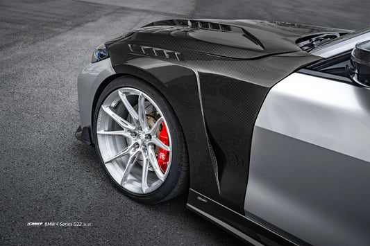 BMW 4 Series M440 430 G22 G23 2020-ON with Aftermarket Parts - Front Fender Dry Pre-preg Carbon Fiber / FRP from CMST Tuning