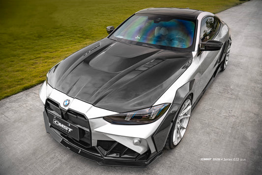 BMW 4 Series M440 430 G22 G23 2020-ON & 4 Series M440 430 G26 2020-ON with Aftermarket Parts - HORIZON Front Lip Dry Pre-preg Carbon Fiber / FRP from CMST Tuning